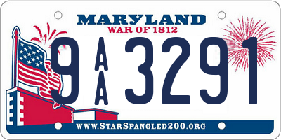 MD license plate 9AA3291