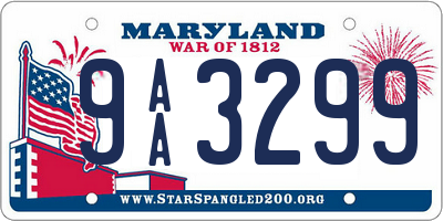 MD license plate 9AA3299