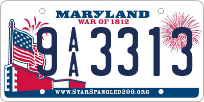 MD license plate 9AA3313