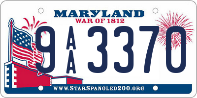 MD license plate 9AA3370