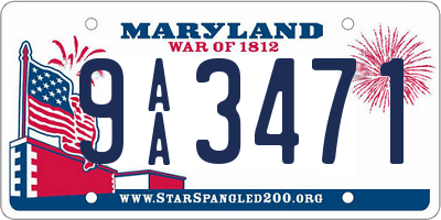 MD license plate 9AA3471