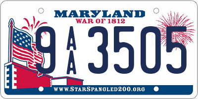 MD license plate 9AA3505