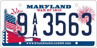 MD license plate 9AA3563
