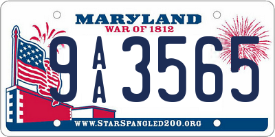MD license plate 9AA3565