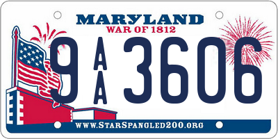 MD license plate 9AA3606