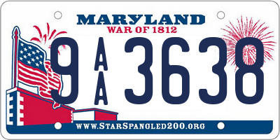 MD license plate 9AA3638