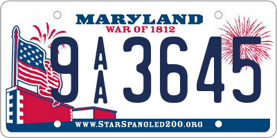 MD license plate 9AA3645