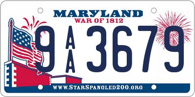 MD license plate 9AA3679