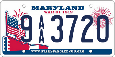 MD license plate 9AA3720
