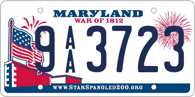 MD license plate 9AA3723