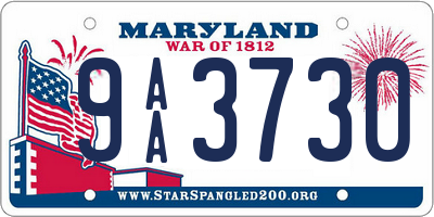 MD license plate 9AA3730