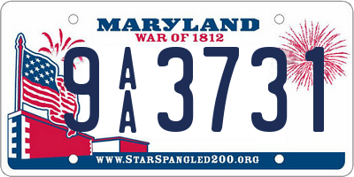 MD license plate 9AA3731
