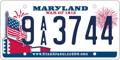 MD license plate 9AA3744