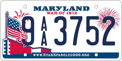 MD license plate 9AA3752