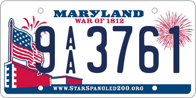 MD license plate 9AA3761