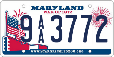 MD license plate 9AA3772