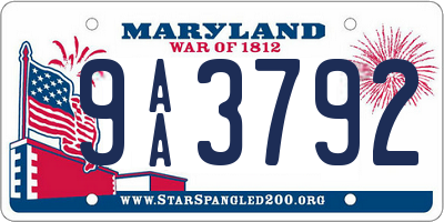 MD license plate 9AA3792