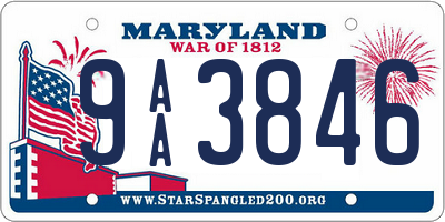 MD license plate 9AA3846