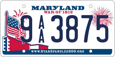 MD license plate 9AA3875