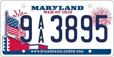 MD license plate 9AA3895