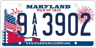 MD license plate 9AA3902