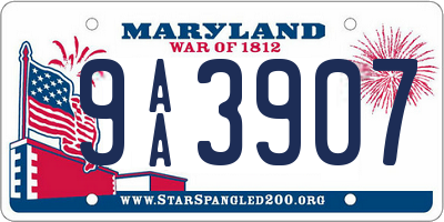 MD license plate 9AA3907