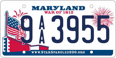 MD license plate 9AA3955