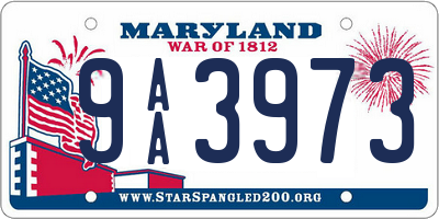 MD license plate 9AA3973
