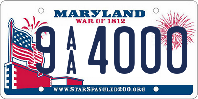 MD license plate 9AA4000