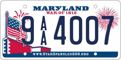 MD license plate 9AA4007