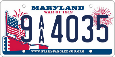 MD license plate 9AA4035