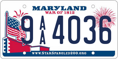 MD license plate 9AA4036