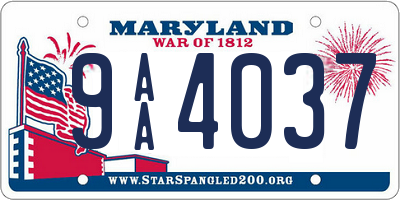 MD license plate 9AA4037