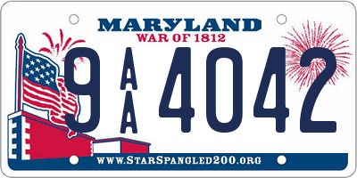 MD license plate 9AA4042