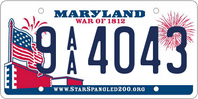 MD license plate 9AA4043
