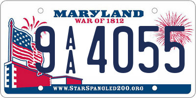 MD license plate 9AA4055