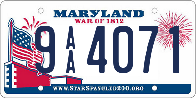 MD license plate 9AA4071