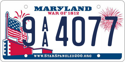 MD license plate 9AA4077