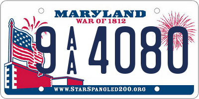 MD license plate 9AA4080