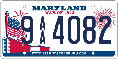 MD license plate 9AA4082