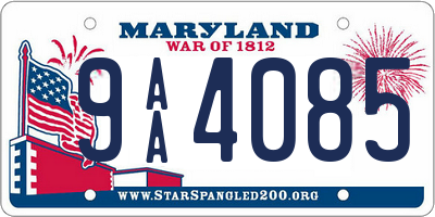 MD license plate 9AA4085