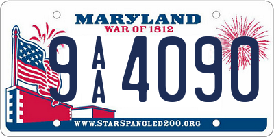 MD license plate 9AA4090