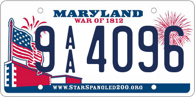 MD license plate 9AA4096