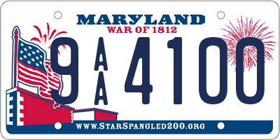 MD license plate 9AA4100
