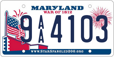 MD license plate 9AA4103