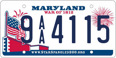 MD license plate 9AA4115