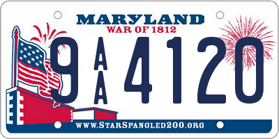 MD license plate 9AA4120