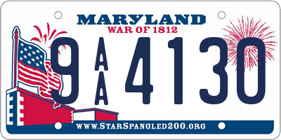 MD license plate 9AA4130
