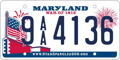MD license plate 9AA4136