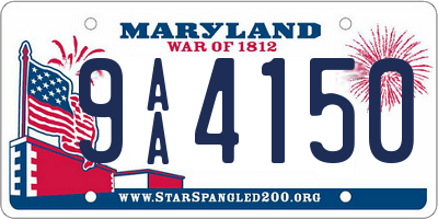MD license plate 9AA4150